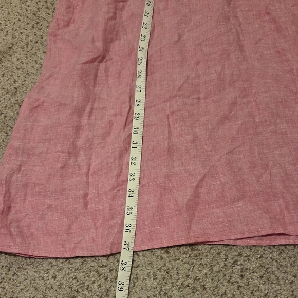 Tahari Women's Light Pink Sleeveless 100% Linen Polo Shirt Dress Buttons Size 2X - Picture 6 of 9